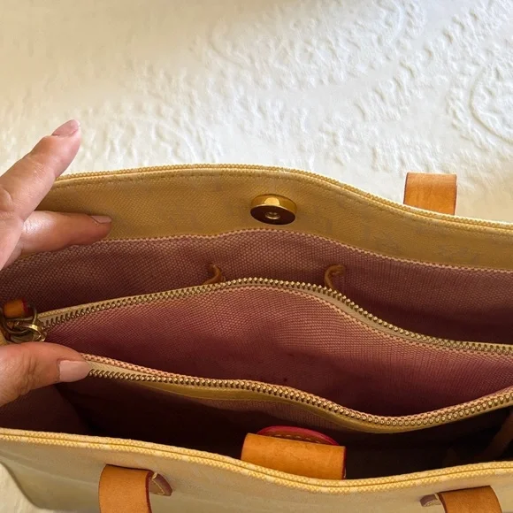 Vintage Dooney & Bourke Brown Monogram Canvas Tote